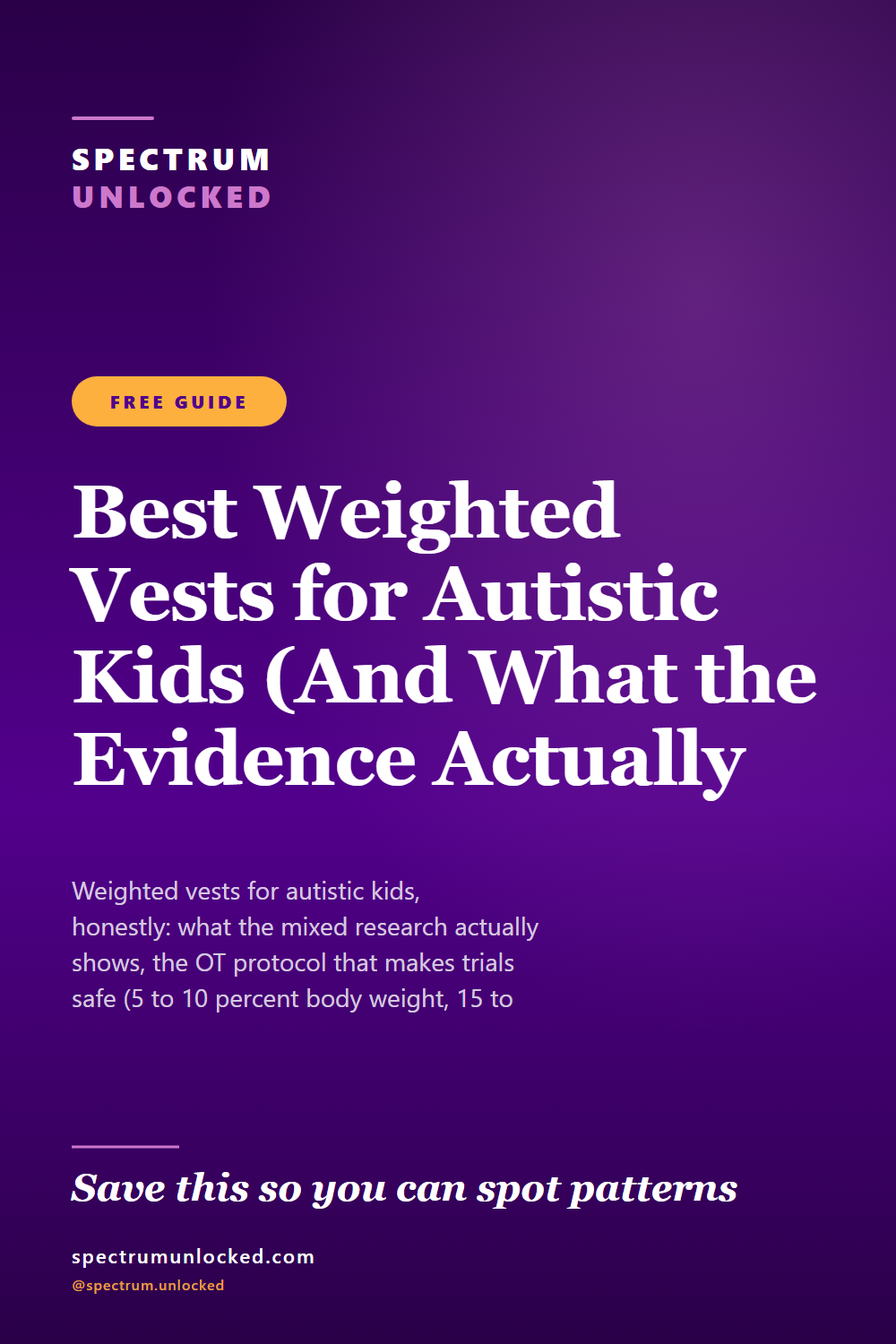 Pinterest pin: Best Weighted Vests for Autistic Kids (And What the Evidence Actually Says)