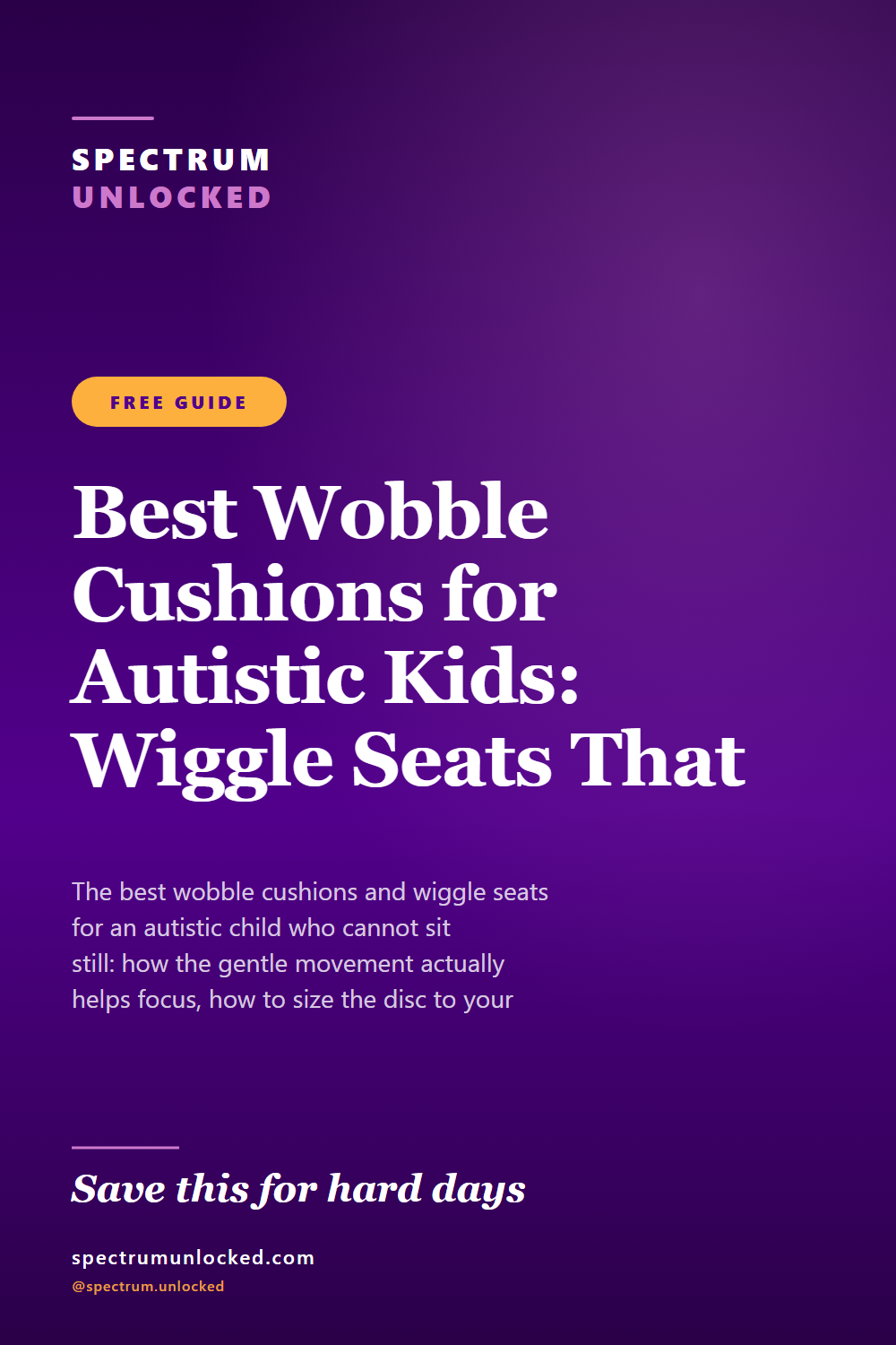 Pinterest pin: Best Wobble Cushions for Autistic Kids: Wiggle Seats That Help Focus