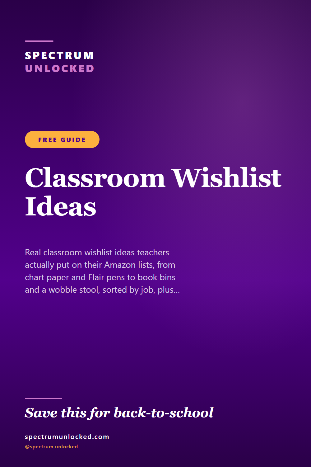 Pinterest pin: Classroom Wishlist Ideas: What Teachers Actually Put on Their Amazon Lists