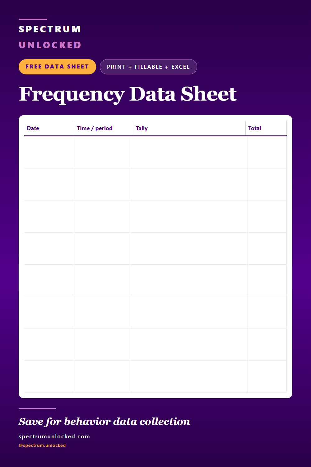 Pinterest pin: Free Frequency Data Sheet