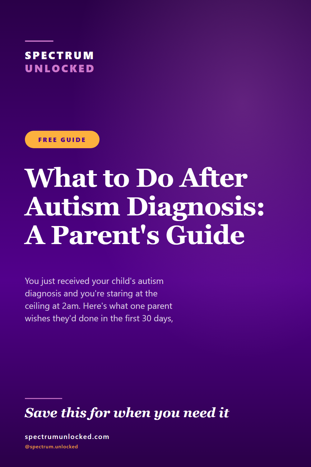 Pinterest pin: What to Do After Autism Diagnosis: A Parent's Guide