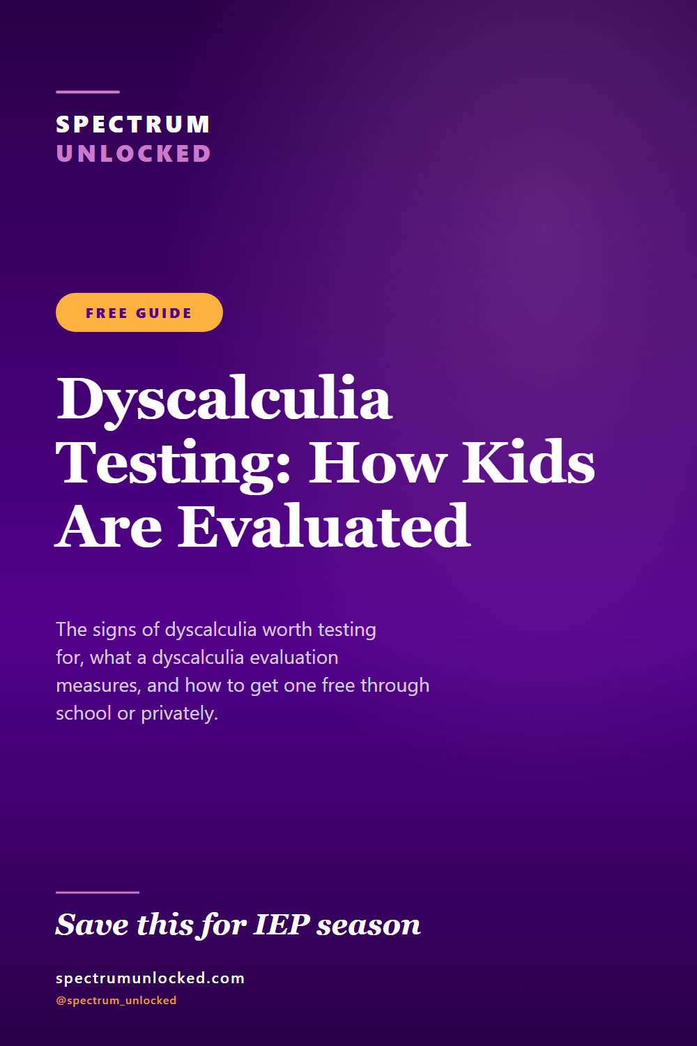 Pinterest pin: Dyscalculia Testing: How Kids Are Evaluated
