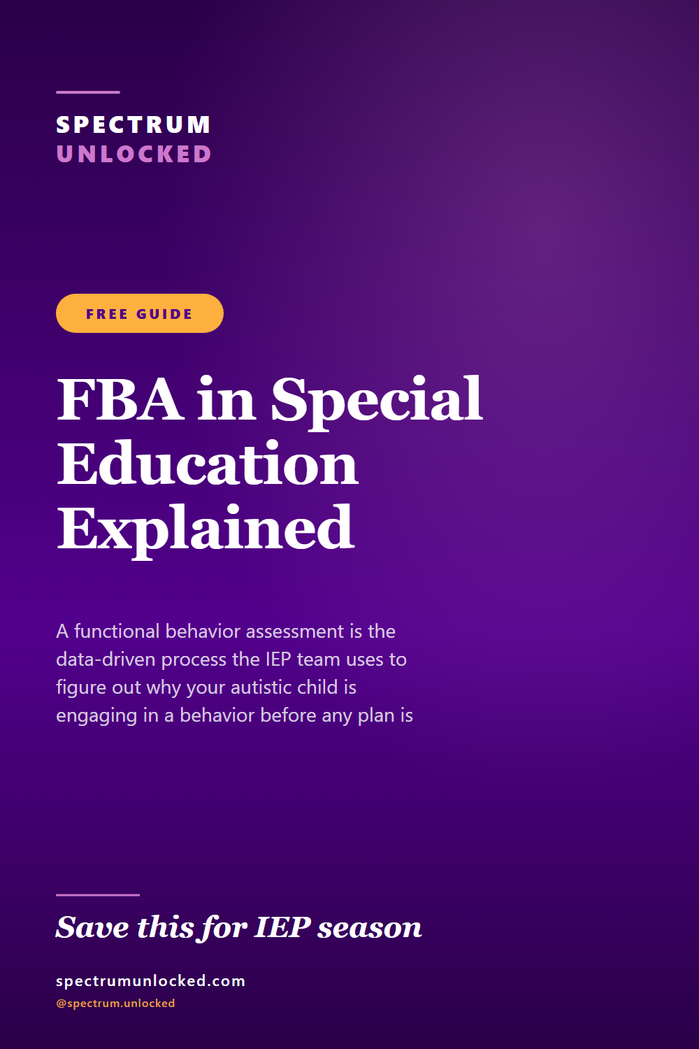 Pinterest pin: FBA in Special Education Explained