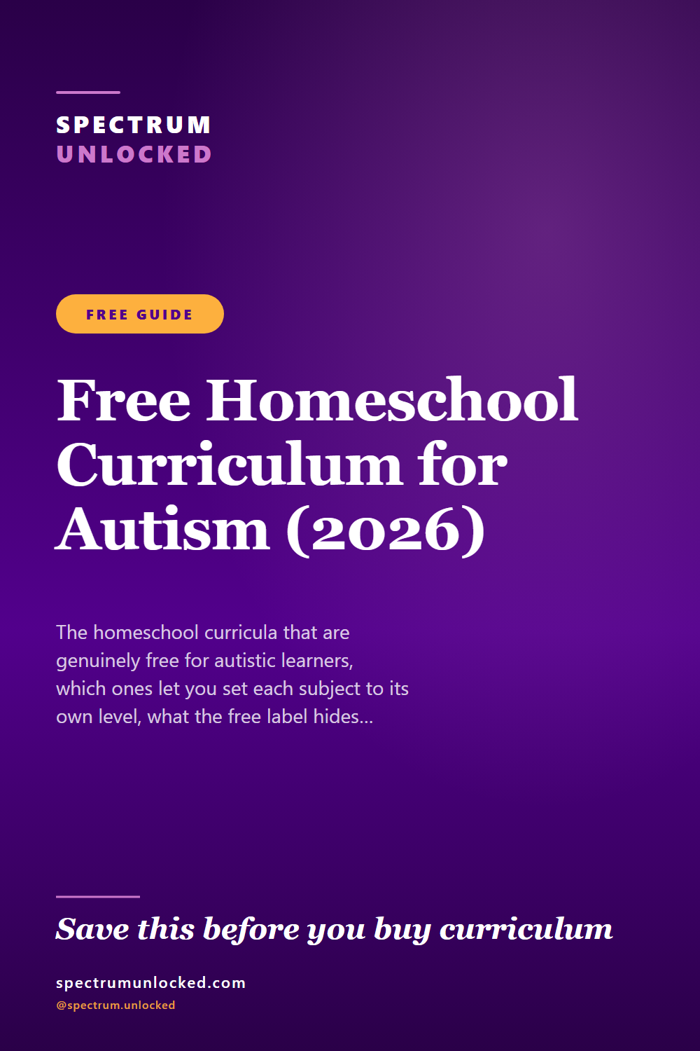 Pinterest pin: Free Homeschool Curriculum for Autism: What Is Actually Free and How to Adapt It