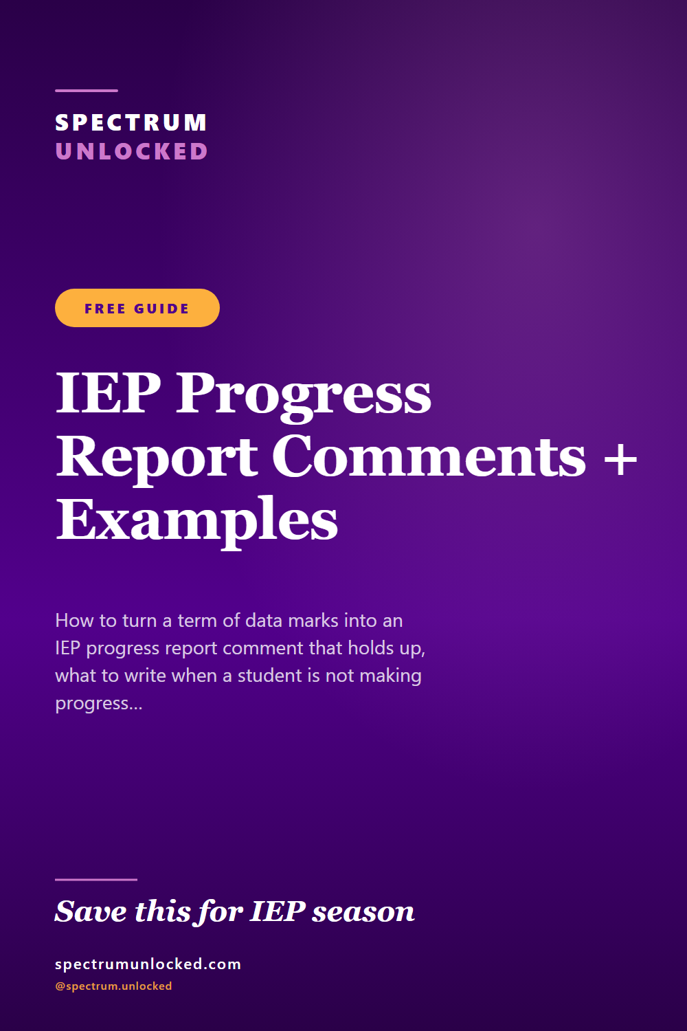 Pinterest pin: Writing an IEP Progress Report (Including When There Is No Progress)