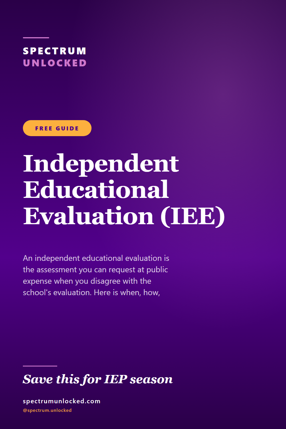 Pinterest pin: Independent Educational Evaluation (IEE)