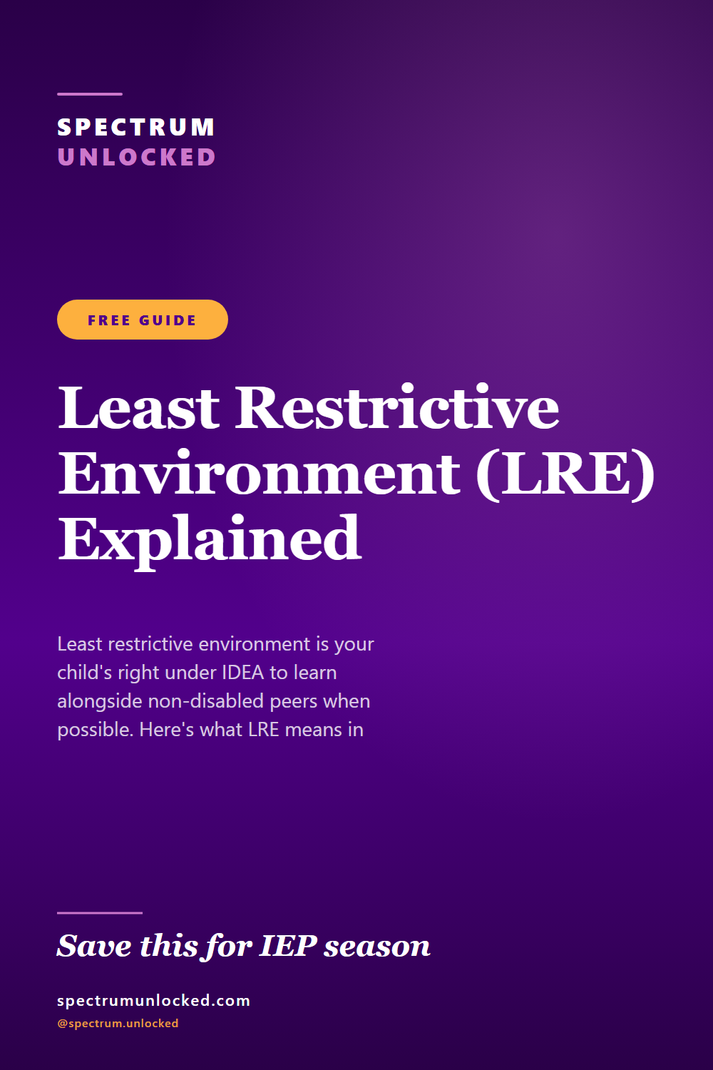Pinterest pin: Least Restrictive Environment (LRE) Explained