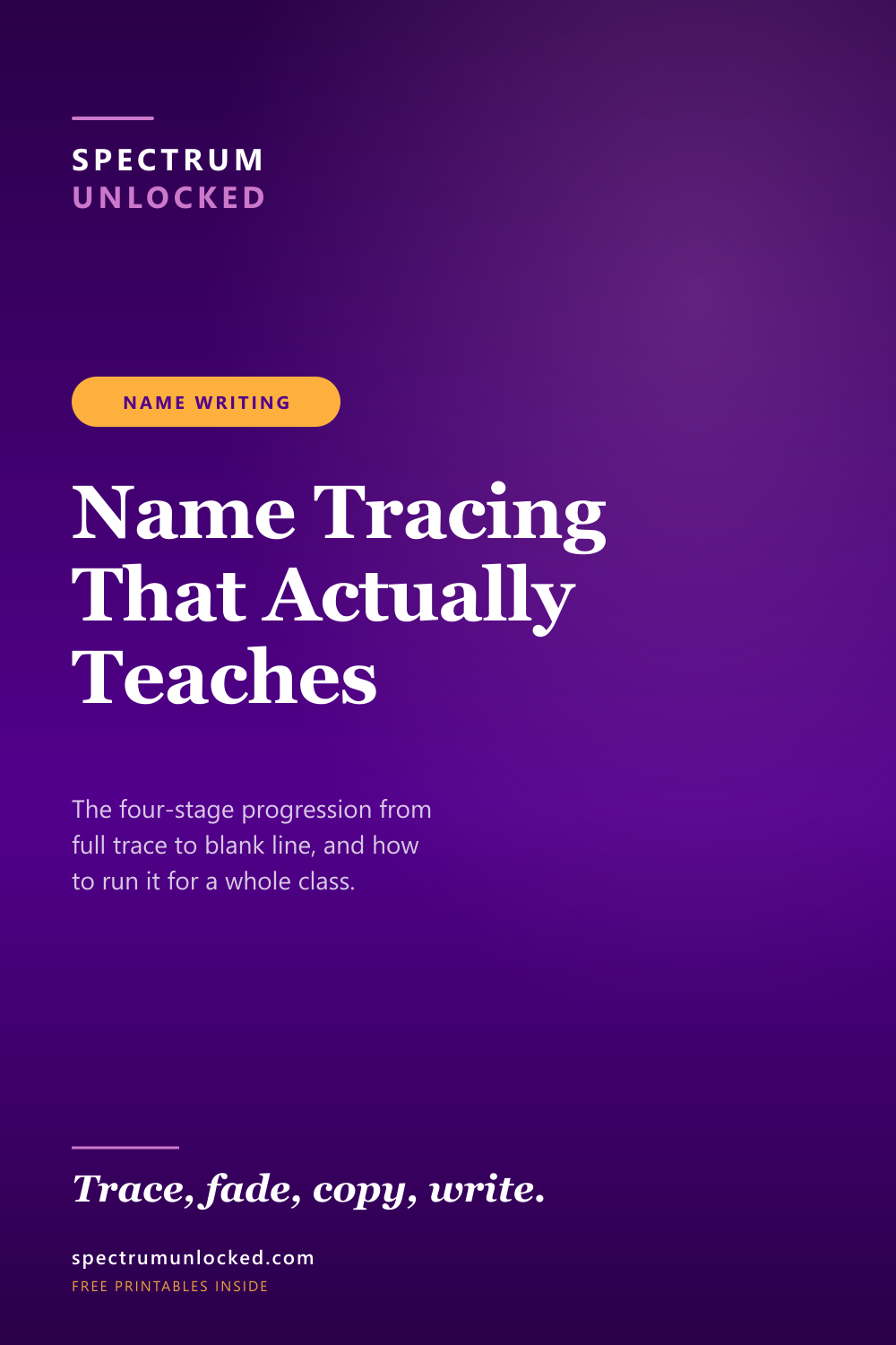 Pinterest pin: Name Tracing Worksheets That Actually Teach: A Progression, Not a Page