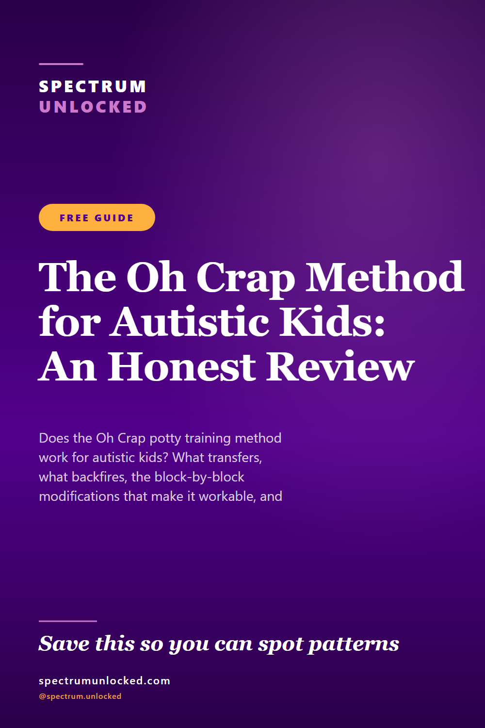Pinterest pin: The Oh Crap Method for Autistic Kids: An Honest Review
