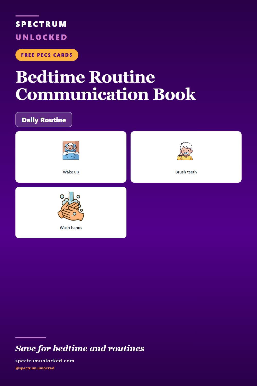 Pinterest pin: Free Bedtime Routine Communication Book