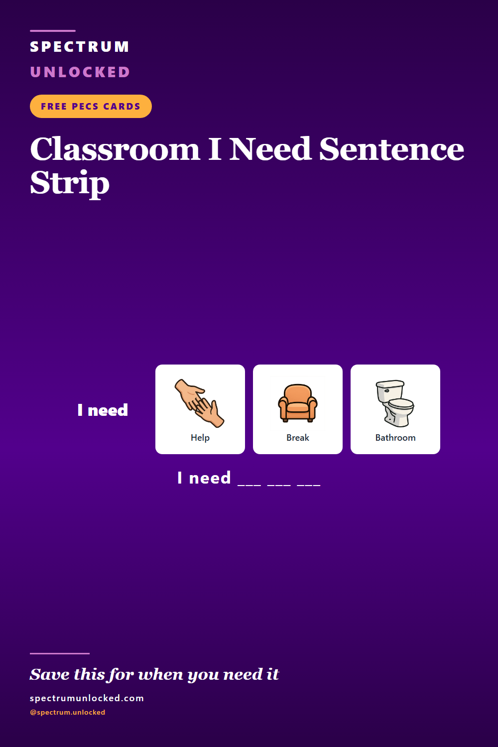 Pinterest pin: Free Classroom I Need Sentence Strip