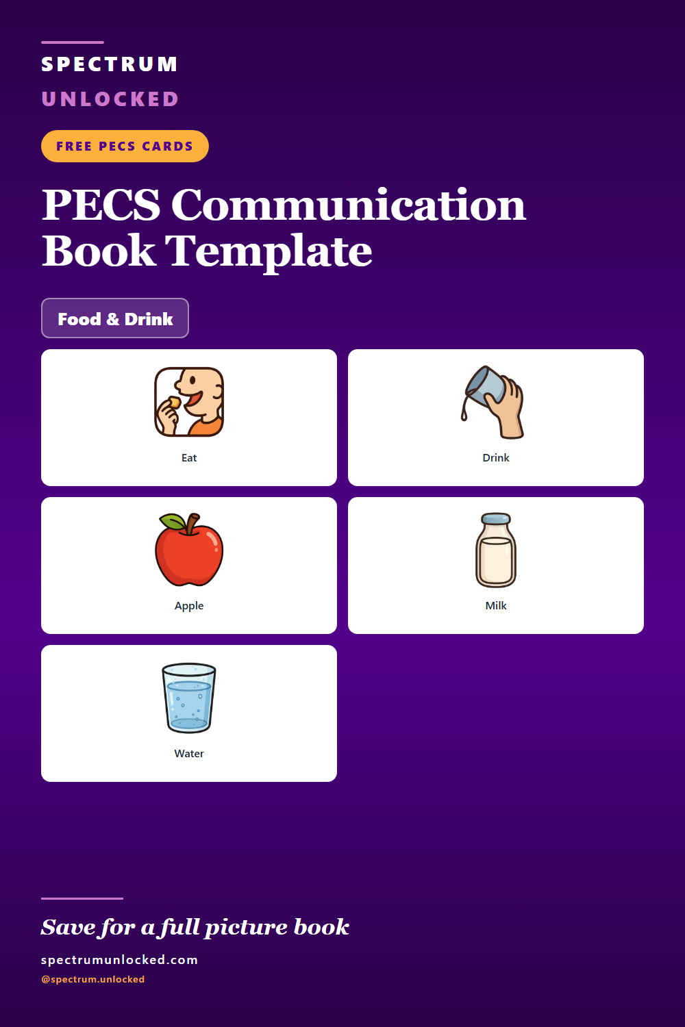 Pinterest pin: Free PECS Communication Book Template