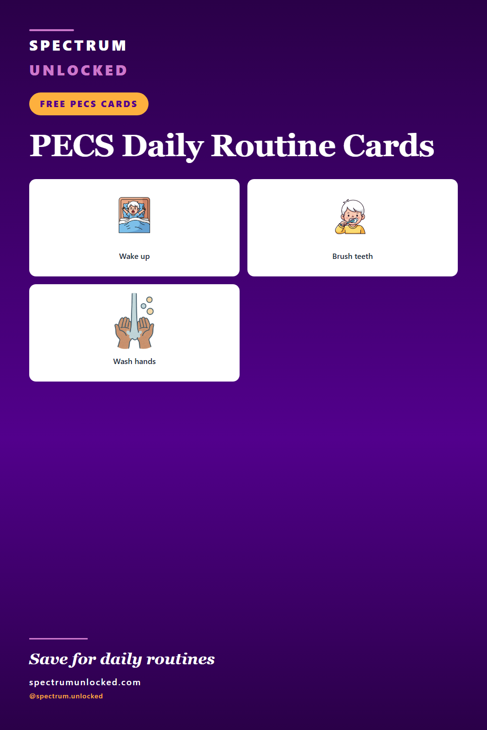 Pinterest pin: PECS Daily Routine Cards