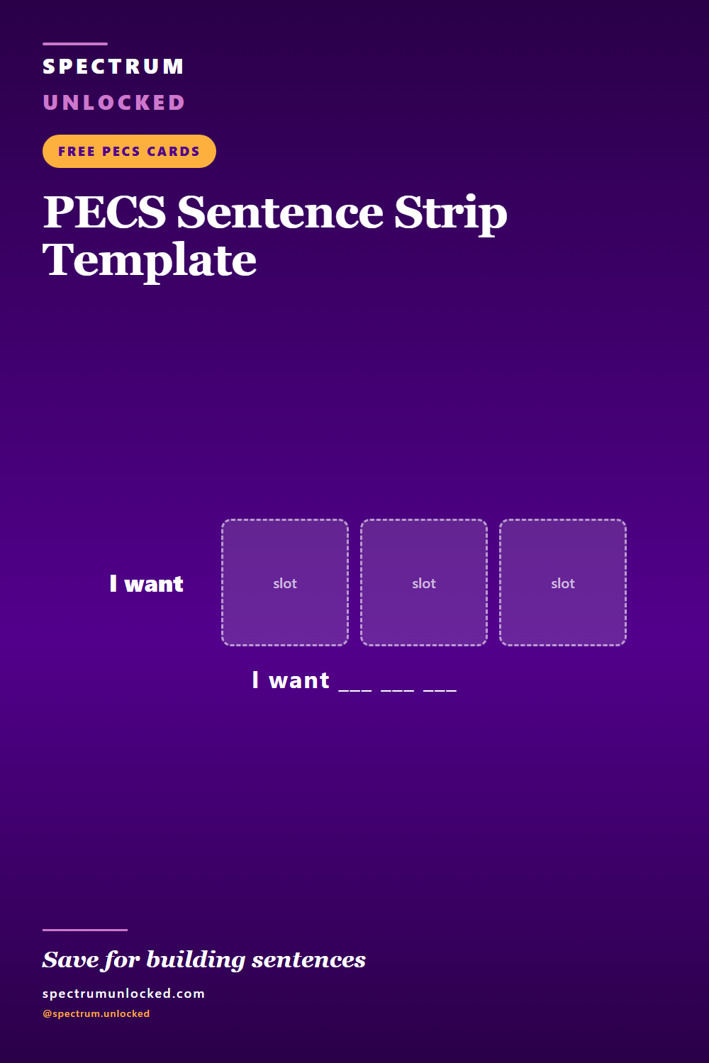 Pinterest pin: Free PECS Sentence Strip Template
