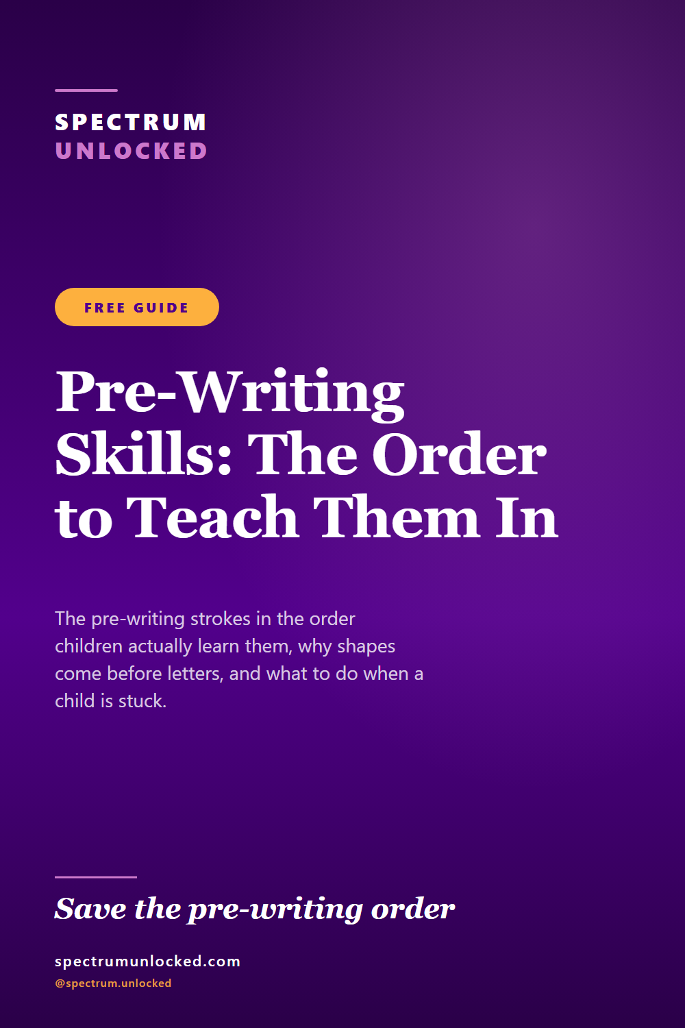 Pinterest pin: Pre-Writing Skills: The Order to Teach Them In