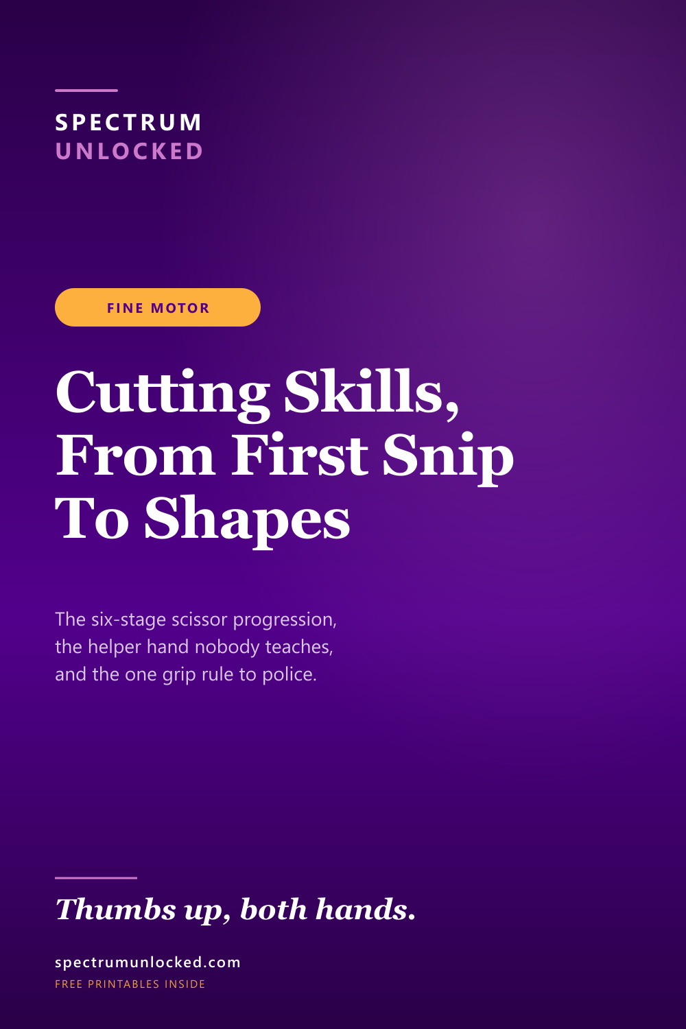 Pinterest pin: Cutting Activities for Preschoolers: The Scissor Skills Progression From First Snip to Shapes