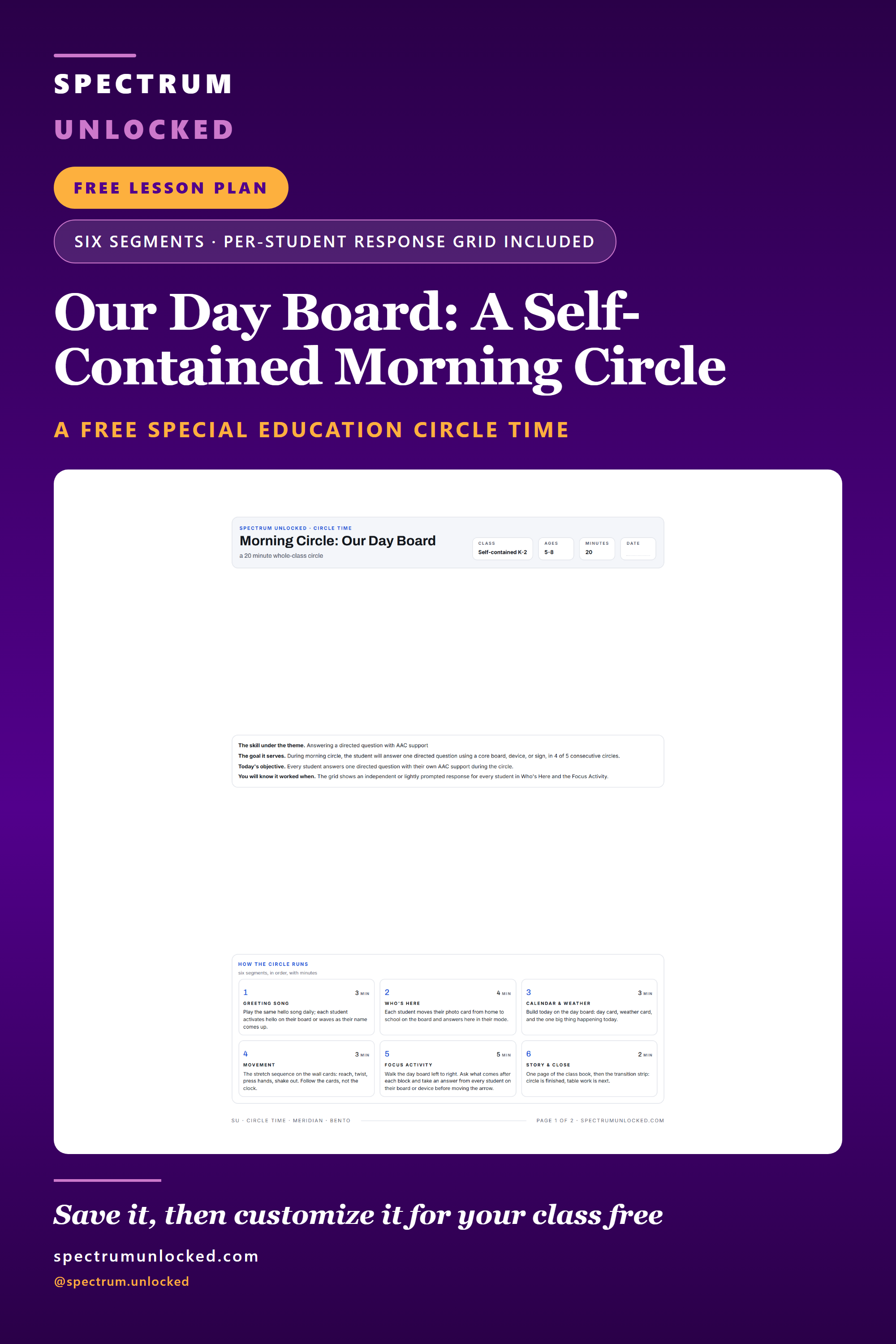 Pinterest pin: Special Education Circle Time: A Self-Contained Classroom Example