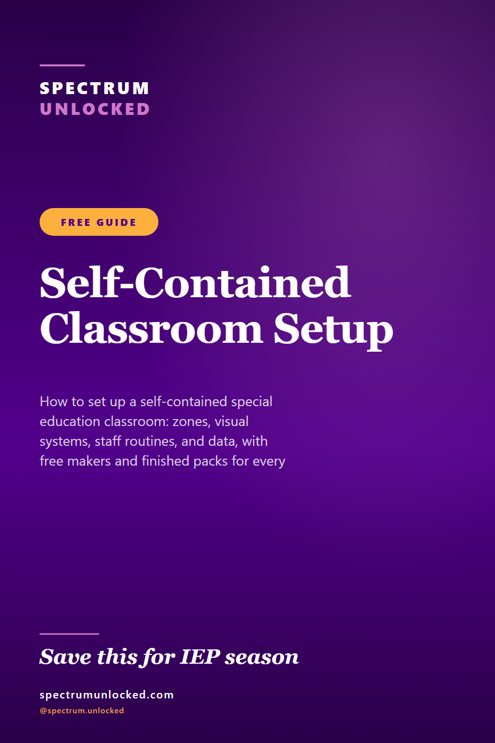 Pinterest pin: Self-Contained Classroom Setup: A Room-by-Room Guide for Special Education