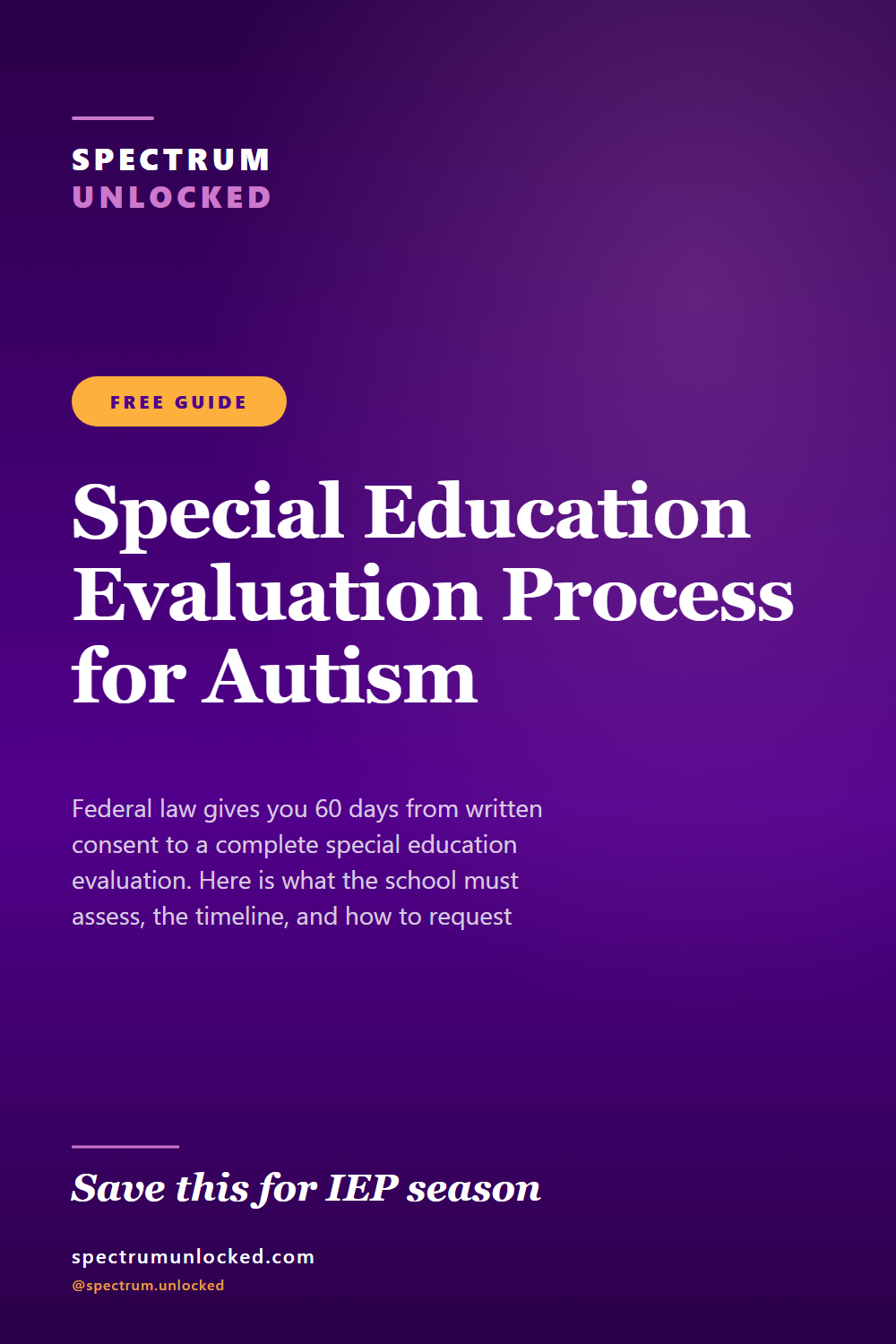 Pinterest pin: Special Education Evaluation Process for Autism