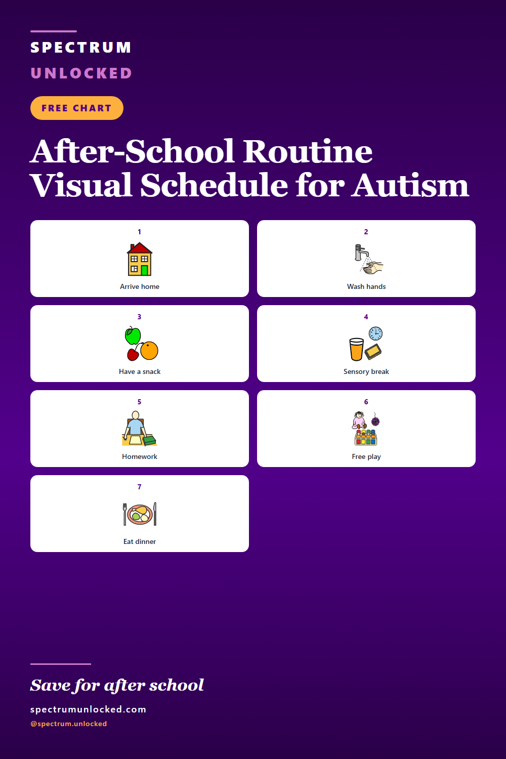 Pinterest pin: Free After-School Routine Visual Schedule for Autism