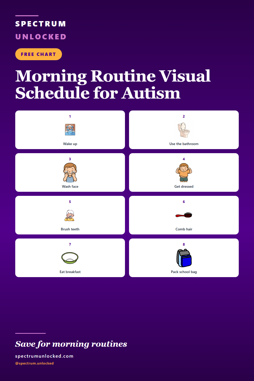 Pinterest pin: Free Morning Routine Visual Schedule for Autism