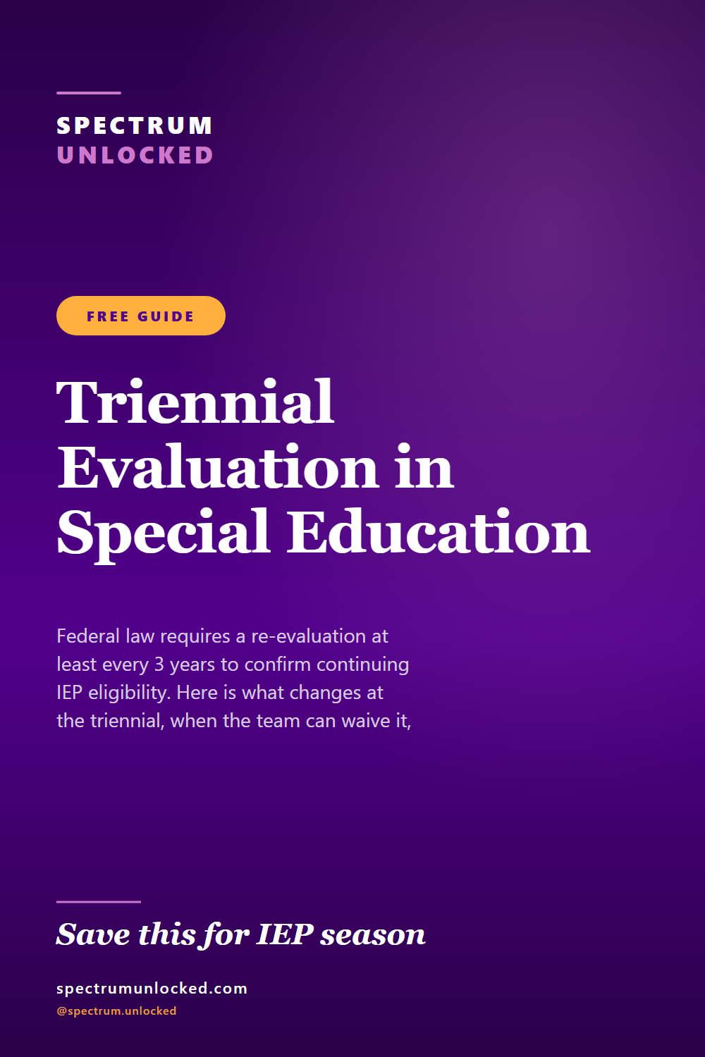 Pinterest pin: Triennial Evaluation in Special Education
