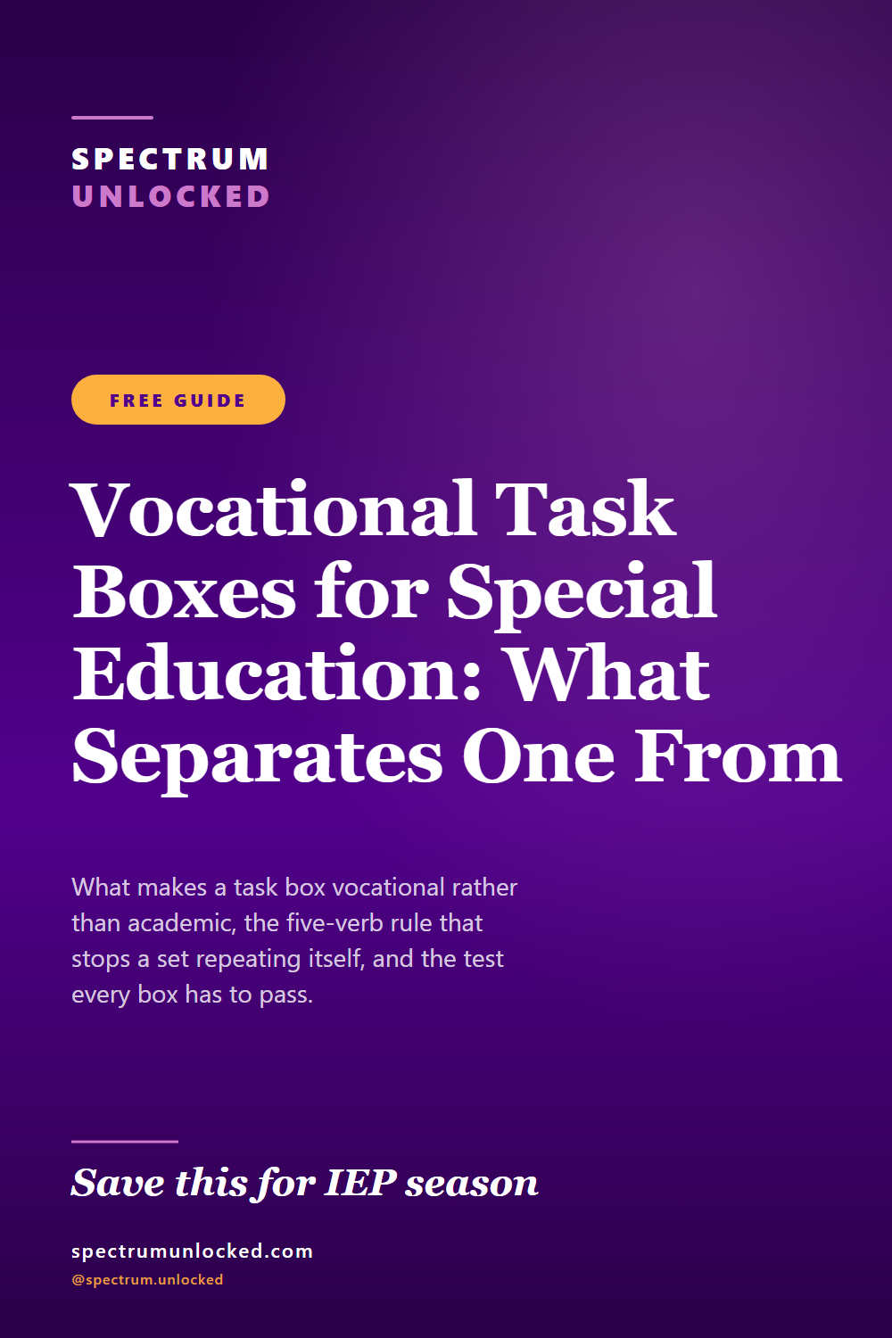Pinterest pin: Vocational Task Boxes for Special Education: What Separates One From Busywork