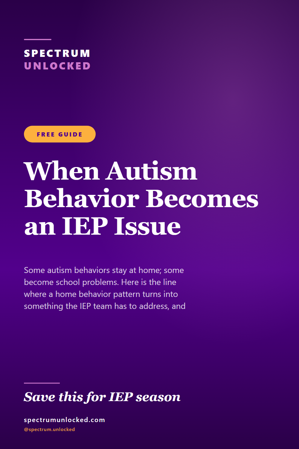 Pinterest pin: When Autism Behavior Becomes an IEP Issue