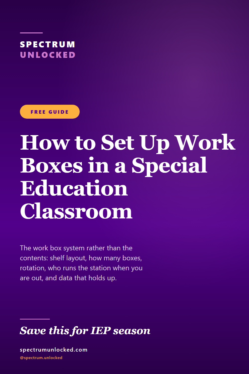 Pinterest pin: How to Set Up Work Boxes in a Special Education Classroom