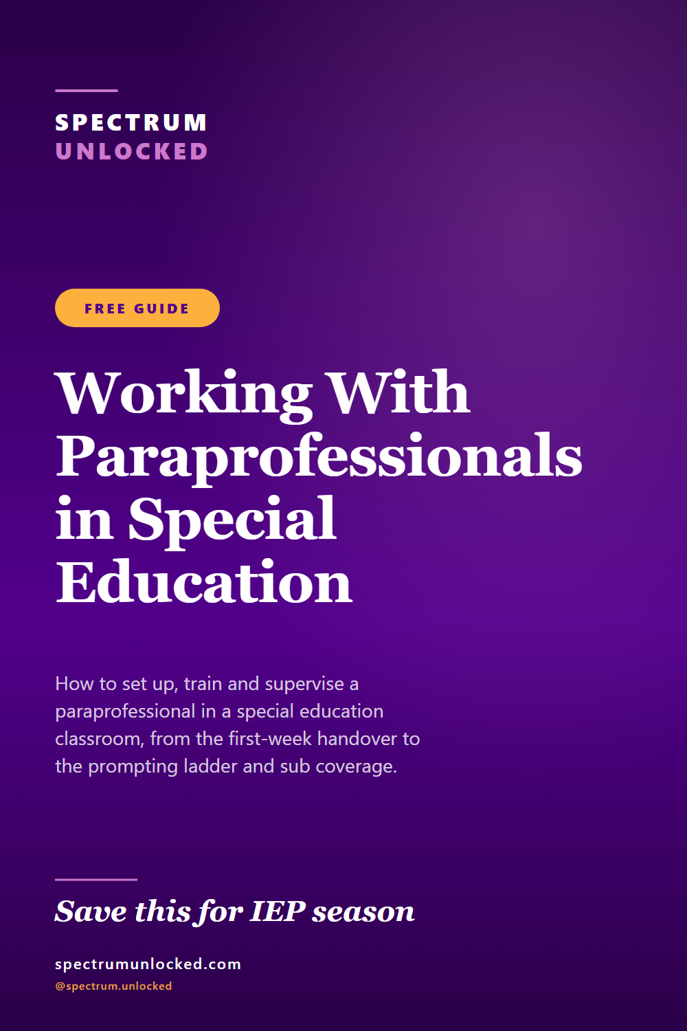 Pinterest pin: Working With Paraprofessionals in Special Education