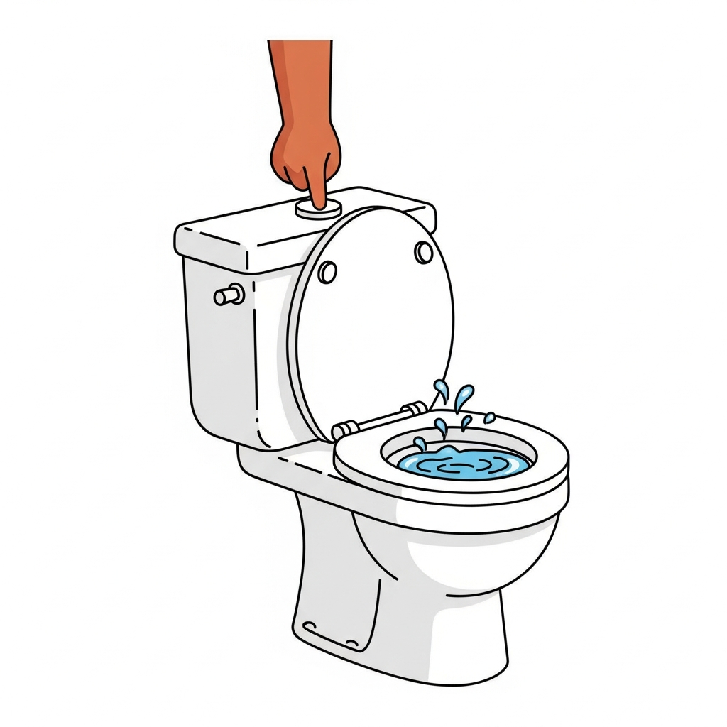 Flush Toilet (Brown Hand)