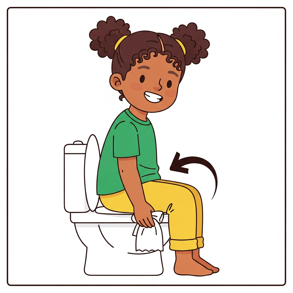 Girl Wiping Front to Back (black)
