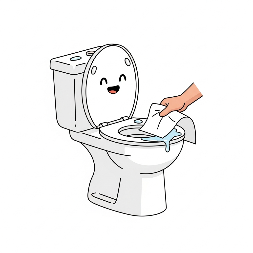 Wipe Spill on Toilet