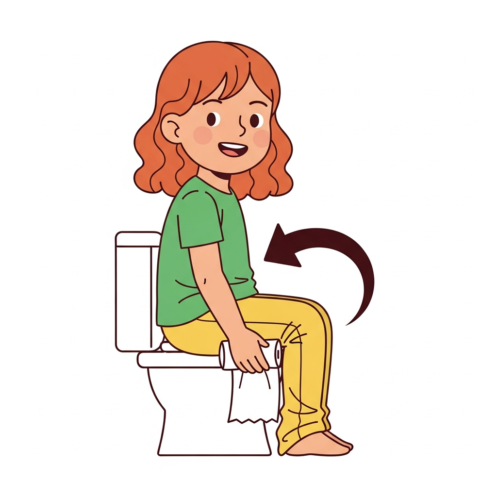 Girl Wiping Front to Back (white)