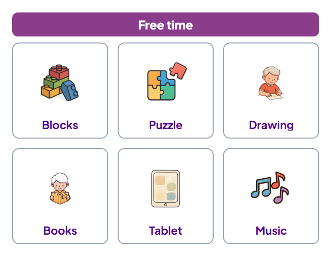 Pinterest pin: Free Time Choice Board