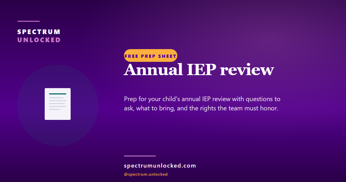 Free Annual IEP Review Prep Checklist (Sample + Generator)