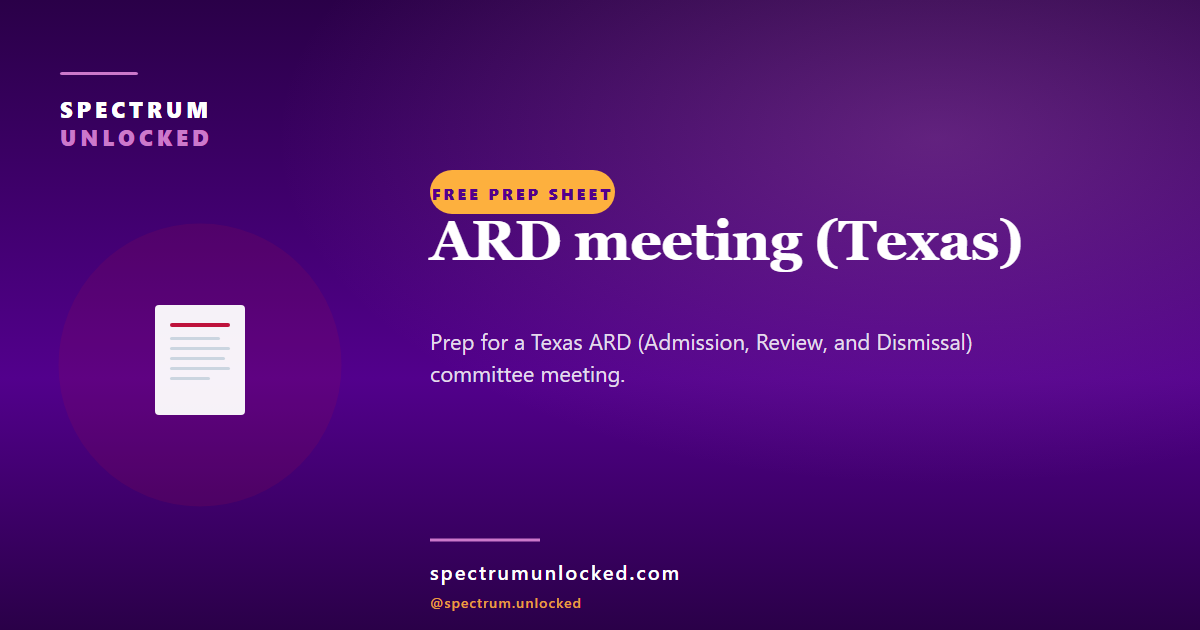 Texas Ard Example Free ARD Meeting Checklist for Texas Parents (Sample + Generator)